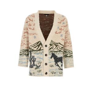 Alanui Men Embroidered Wool Blend Cardigan